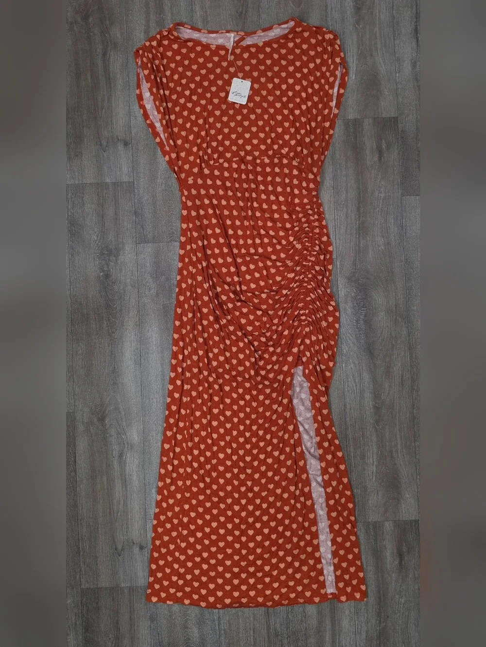 Free People Lakeside Heart Printed Maxi Dress-Size Medium *NWT*